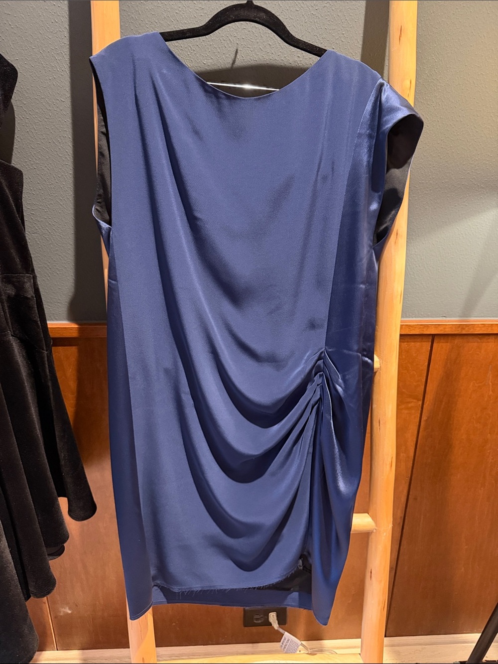 rag & bone Navy Draped Satin Dress